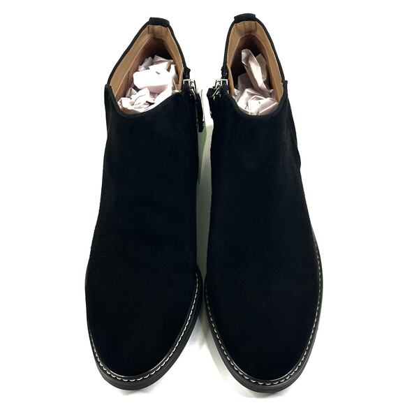 Sam Edelman PRYCE Black Suede Ankle Boots Womens 9M Water Resistant New $150 - Picture 2 of 11